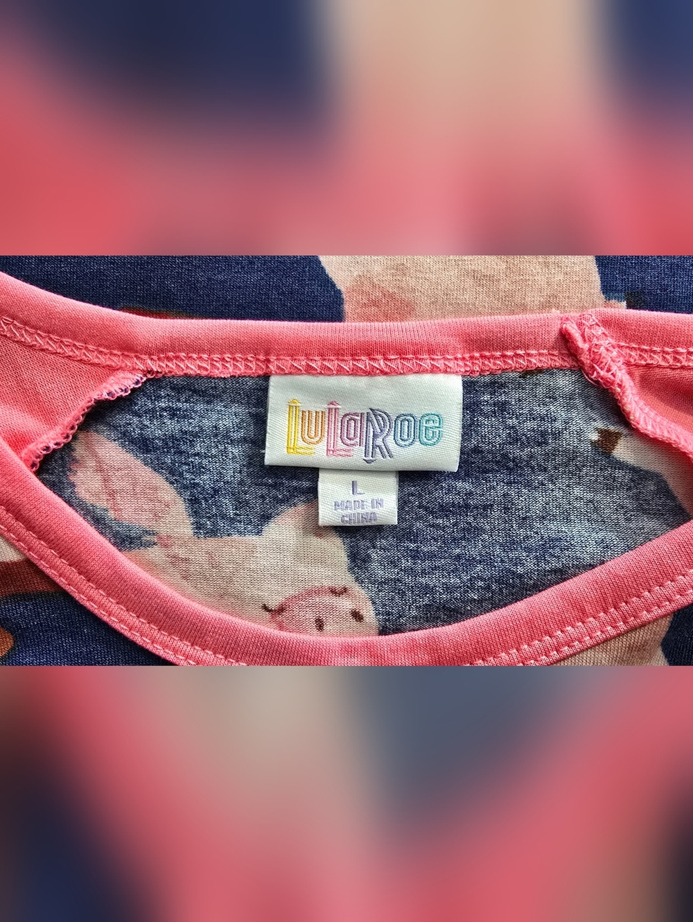 LuLaRoe Randy Flying Pig Baseball Tee NWT L - Picture 5 of 11